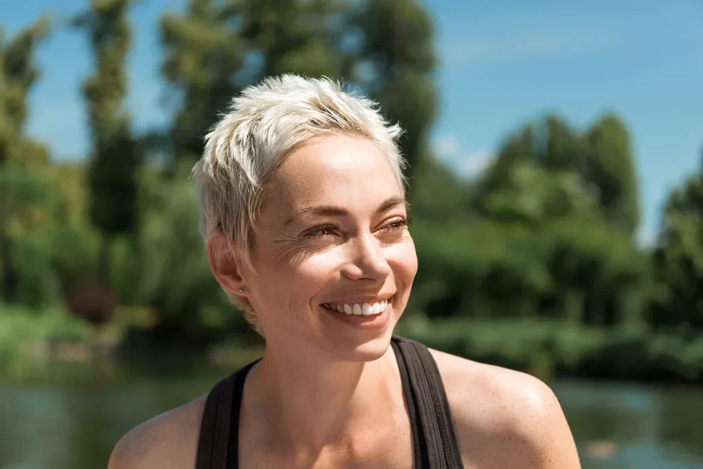 woman smiling