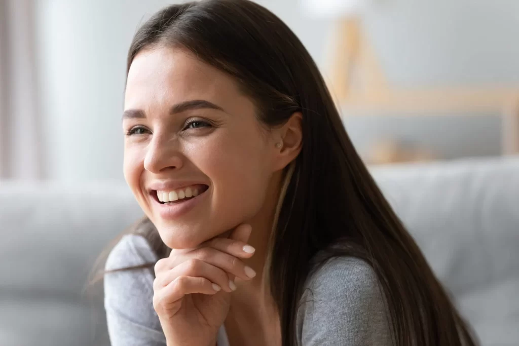 woman smiling after LANAP treatment