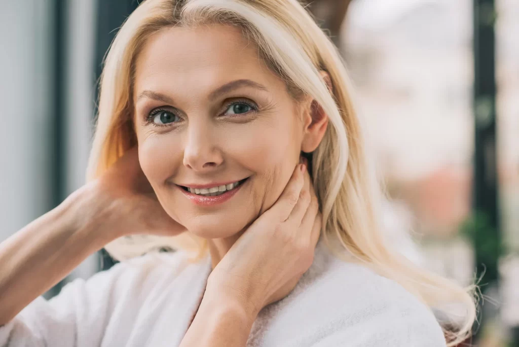 older woman smiling